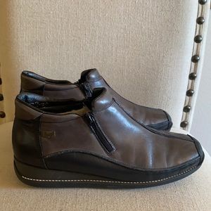 Rieker Ankle Boots Booties Zipper Gray Black 8.5-9